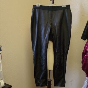Gap Faux Leather Cropped Pull On Elastic Leggings Size Medium